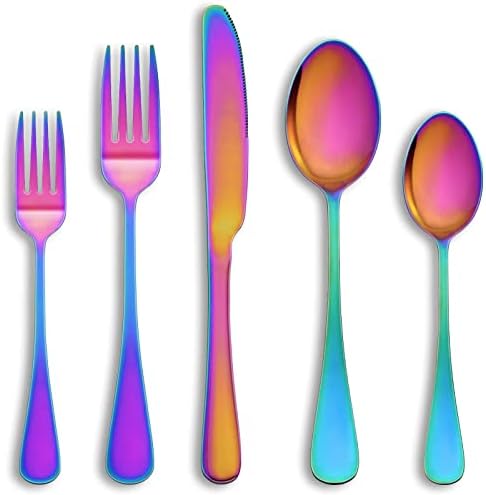 20 Pcs Rainbow Silverware Set Service by MUTNITT