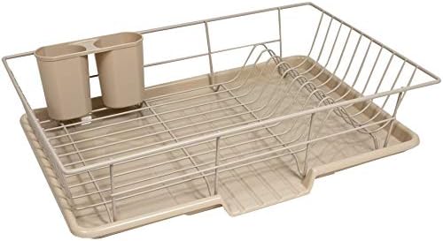 Sweet Home Collection Metal, Plasic 3 Piece Dish Drainer Rack Set by SweetHomeCollection
