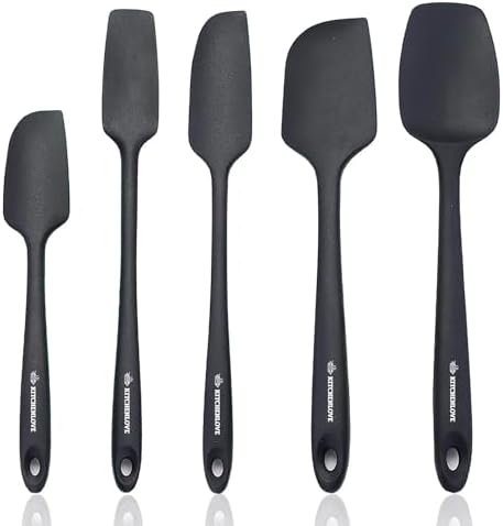 KITCHENLOVE Premium 600°F Heat Resistant 5 Piece Silicone Spatula Set by KITCHENLOVE