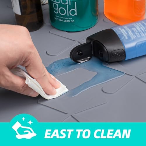 SIKADEER Waterproof Under Sink Mat Silicone 40"x19", Kitchen Cabinet Liner - Image 6