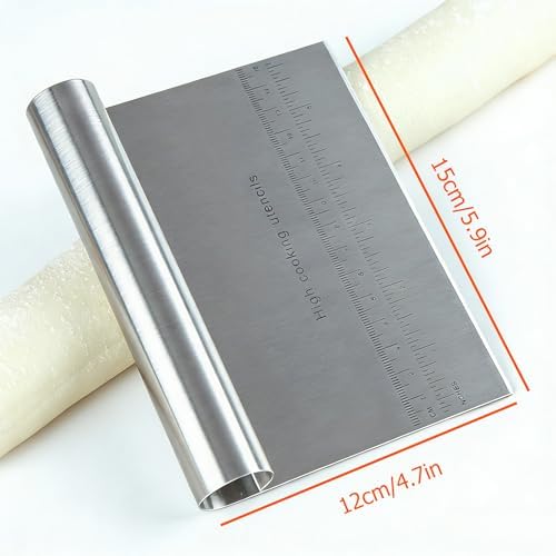 RUPOHIU Dough Scraper for Baking, Stainless Steel Bench Scraper - Image 6