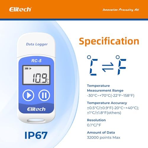 Elitech RC-5 USB Temperature Data Logger Recorder 32000 Points High Accuracy - Image 3