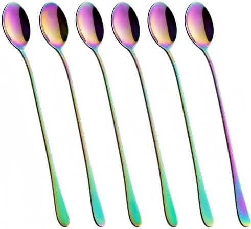 8 Inch Long Handle Iced Tea Spoons, 18/8 Stainless Steel Coffee Spoons by Unknown