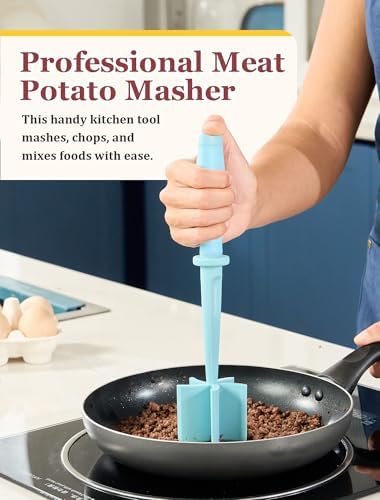 Meat Chopper, Hamburger Chopper, CLUEAPOP Potato Masher-Professional - Image 6