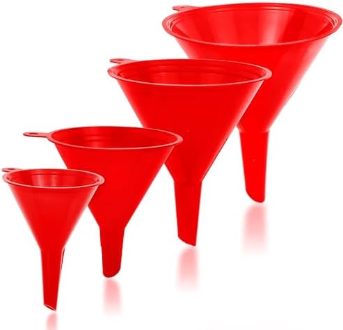 LIQVEE™ Funnel for Kitchen Use – Red Set in 4 Sizes | Durable, Non-Toxic Food by LIQVEE