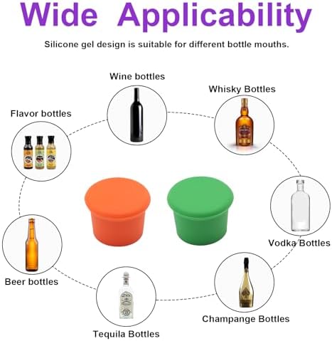 12 PCS MultiColor Silicone Wine Stoppers, Reusable Sparkling & Champagne Corks - Image 7