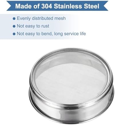 PATIKIL 55 Mesh Lab Sieve, 5.9" Diameter Sifting Screen 304 Stainless Steel - Image 3