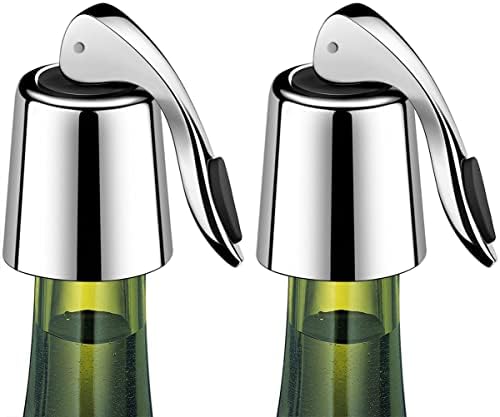 2-Pack Wine Stoppers, Airtight Seals to Keep Wine Fresh, Easy Press-to-Seal by ERHIRY