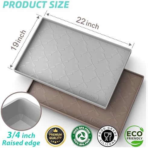 SIKADEER Waterproof Under Sink Mat Silicone 22"x19", Kitchen Cabinet Liner - Image 3