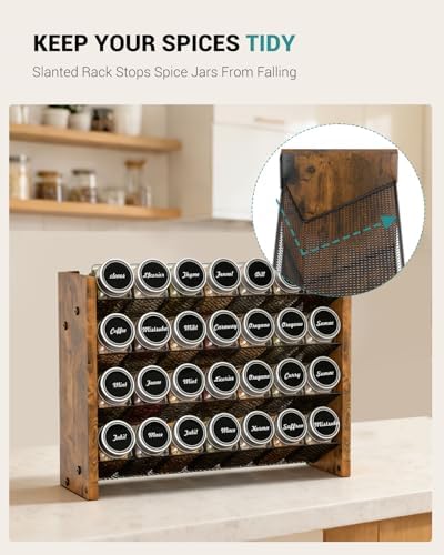 Spice Rack Organizer with 28 Glass Jars, - Image 3