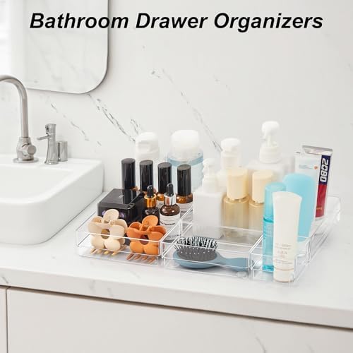 SMARTAKE 25 PCS Drawer Organizer, 4-Size Desk Drawer Organizer Trays - Image 6