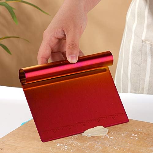 QRU 2 Piece Stainless Steel Multi Purpose Scraper, Dough Cutter, Bench Scraper - Image 5
