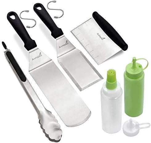 Metal Spatula Set Stainless Steel and Scraper by Anmarko