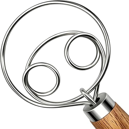 TEEVEA Danish Dough Whisk Stainless Steel Wooden Handle by TEEVEA