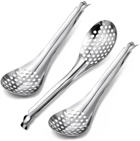 3 Pcs Spherification Spoon, 304 Stainless Steel Small Slotted Spoon by Unknown
