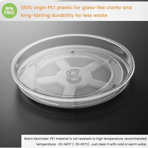 vacane Clear Lazy Susan Organizer, Non-Skid Plastic 11" Lazy Susan Turntable - Image 6
