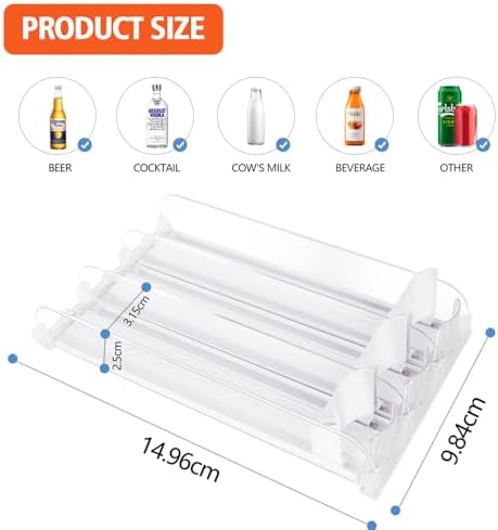 Stackable Soda Can Organizer for Refrigerator, Automatic Drink Dispenser - Image 3