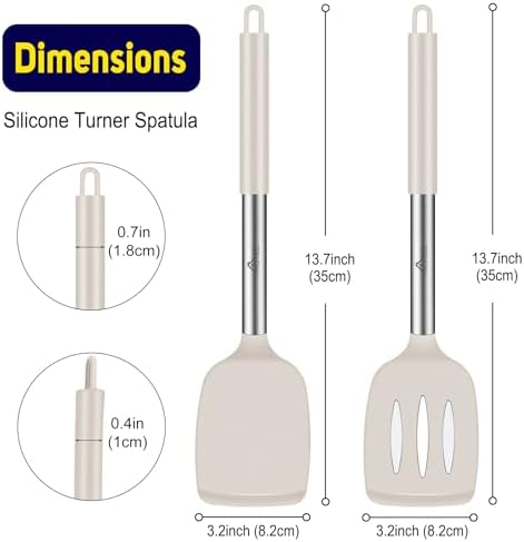 HOTEC Silicone Spatula Set of 2 Heat-Resistant 600°F & BPA-Free Kitchen - Image 2