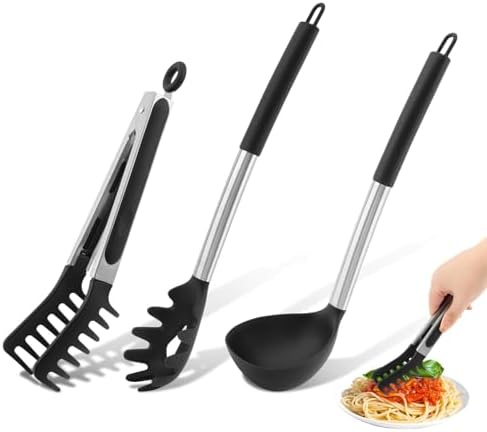 3PCS Spaghetti Spoon, Pasta Fork and Tong, by Unknown