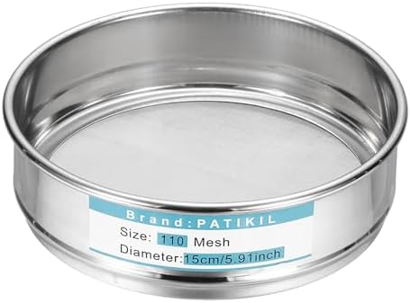 PATIKIL 110 Mesh Lab Sieve, 5.9" Diameter Sifting Screen 304 Stainless Steel by PATIKIL