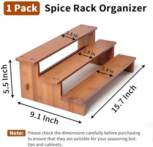 JinDoWin Spice Rack Organizer for Cabinets, Countertop & Pantries - Image 4