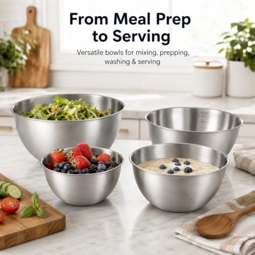 Stainless Steel Mixing Bowls Set - Image 7