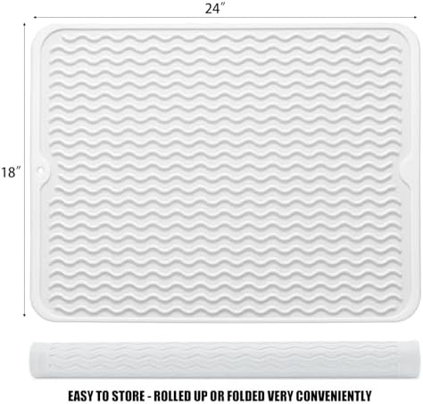 Silicone Dish Drying Mat, Non-Slip Easy Clean Sink Mat - Image 2