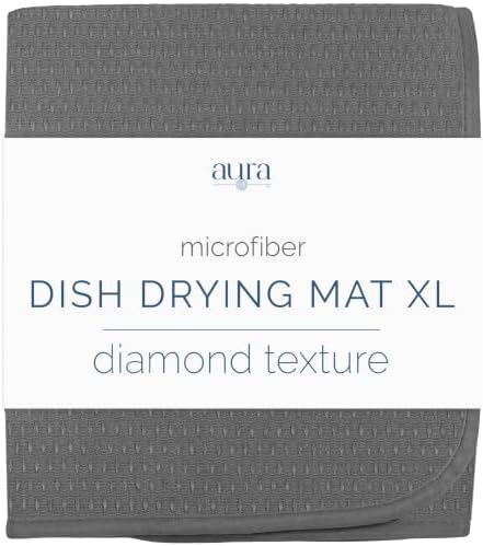 S&T INC. Dish Drying Mat, Diamond Texture, Charcoal Grey by STINC