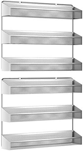 Auledio 2 Pack Spice Rack Organizer, 3 Tier Counter-top Stand or Wall Mounted - Image 2