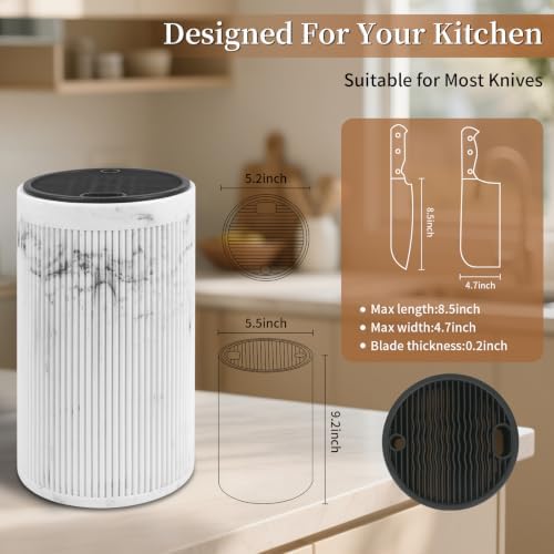 Universal Knife Block Without Knives, Sandstone Look, Round Knife Holder - Image 6