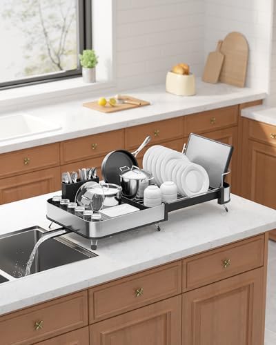 Kitsure Expandable Metal Dish Drying Rack, 16.1-26.6" L x 12.6" W - Image 3