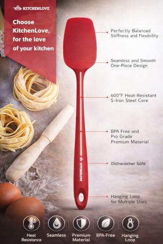 KITCHENLOVE Premium 600°F Heat Resistant 5 Piece Silicone Spatula Set - Image 3