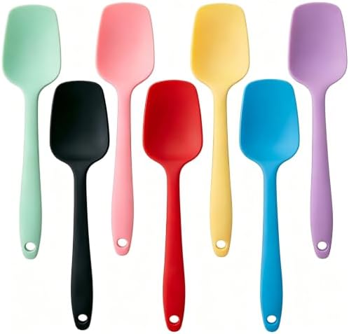 Silicone Spatulas 7Pcs, 8.2 Inch Small Spoon Spatula Set by Headaze