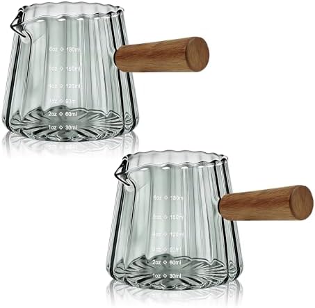 2 PCS Espresso Measuring Cup 6 Oz, Espresso Glass Cups by Unknown