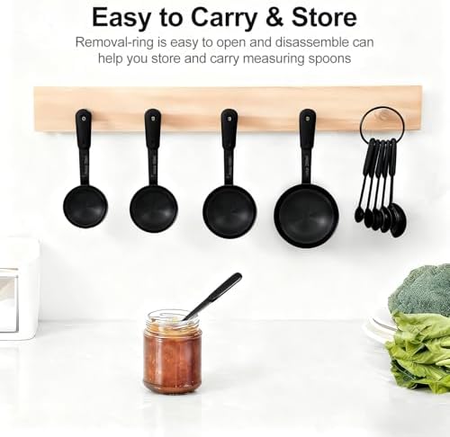 Bopei 10-Pcs Stainless Steel Measuring Cups & Spoons Set, Matte Black - Image 5