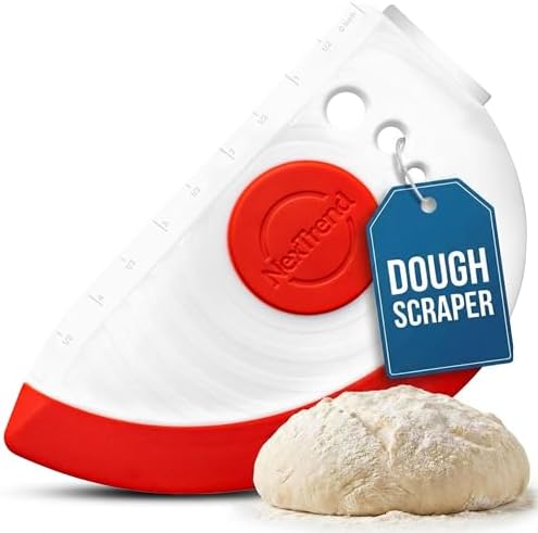 NexTrend red 5-in-1 flexible dough and bowl scraper by NexTrend