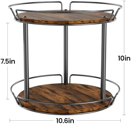 LAMU 2-Tier Lazy Susan Turntable Organizer, Spinning Spice Rack - Image 2