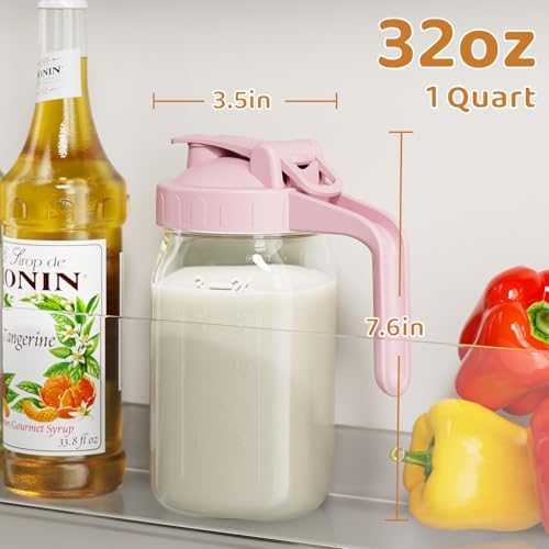 32 oz Breast Milk Pitcher, Glass Mason Jar Pitcher - Image 2