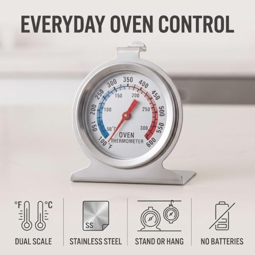 1Pc Silver Oven Thermometer 50-300°C/100-600°F, Thermometer Instant Read - Image 3