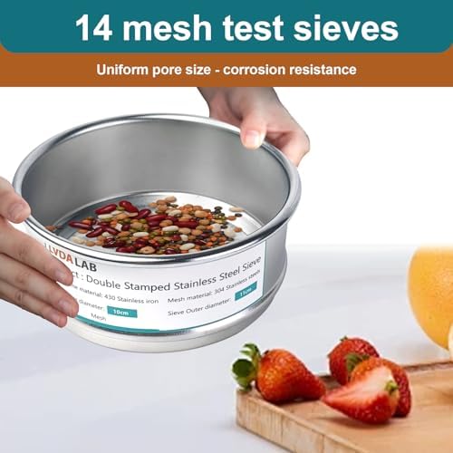 4" 304 Stainless Steel Lab Sieve, 14 Mesh Screen Sifter - Image 6