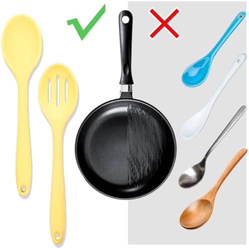 8 Pcs Heat Resistant Non Stick Silicone Serving Spoons Set -Ideal - Image 4
