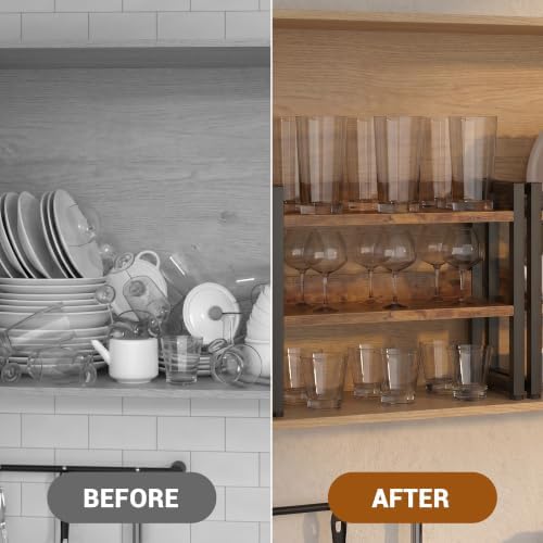 Kitchen Countertop Organizer Shelf, 3 Tier Spice Rack Wood Coffee Counter Shelf - Image 3
