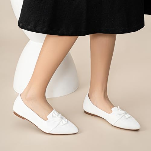 HONHOLD Women's Pointed Toe Flats Breathable Knit Ballet Flats - Image 4