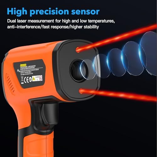 Infrared Thermometer Temperature Gun, -40℉~2912℉ Pyrometer, 50:1 High Temp - Image 3