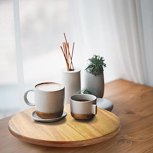 Acacia Wood Lazy Susan Wood Turntable Tray Cabinet Organizer - Image 7