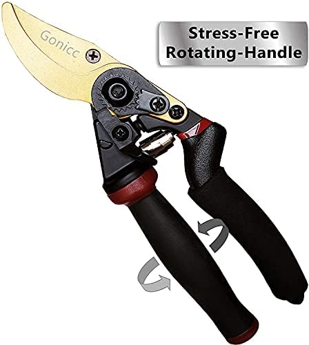gonicc 8.5" Professional Rotating Bypass Titanium Pruning Shears - Image 2