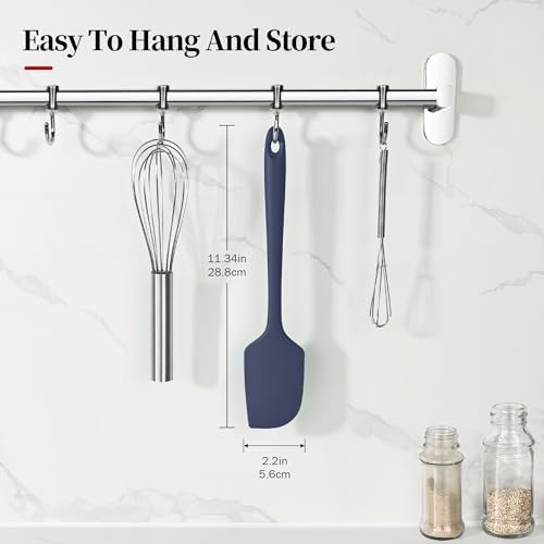 600ºF Heat Resistant Large Baking Silicone Spatula, Midnight Blue - Image 2
