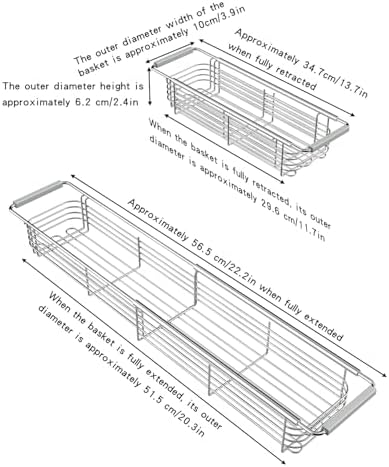 Expandable Kitchen Sink Caddy, 304 Stainless Steel Over the Sink Sponge Holder - Image 6