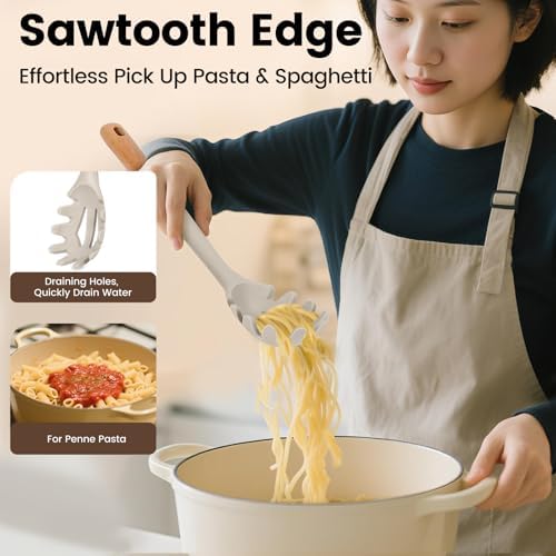 Silicone Soup Ladle Spoon, Kitchen Soup Cooking Spoons Set, Large Spaghetti - Image 3
