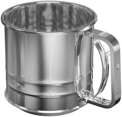 Stainless Steel 5 Cups Hand Press Flour Sifter by Unknown